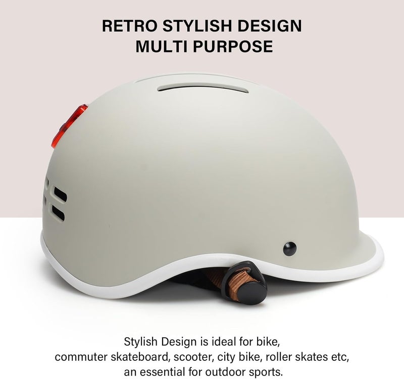 EXCLUSKY Bike Helmet for Adults,Adjustable Cycling Helmet for Men & Women Safety Certified Bicycle Helmet for Commuting, Road Biking, Skating with USB Rechargeable Rear Light - Image 4